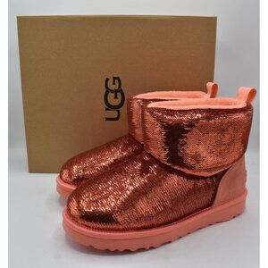 UGG Australia Womens Size 7 Classic Mini Mirror Ball Sequin Boots Shoes